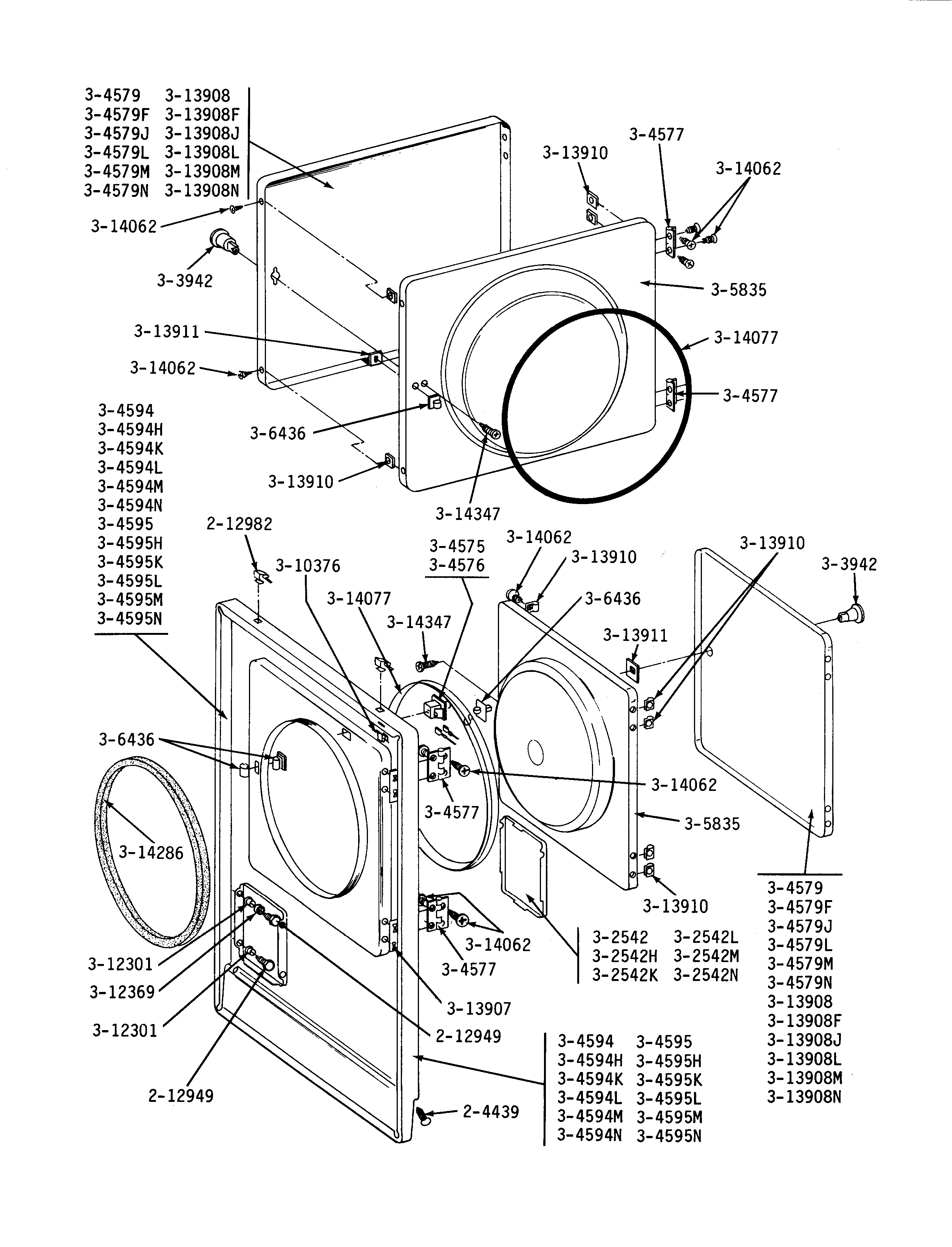 Front panel & door assembly