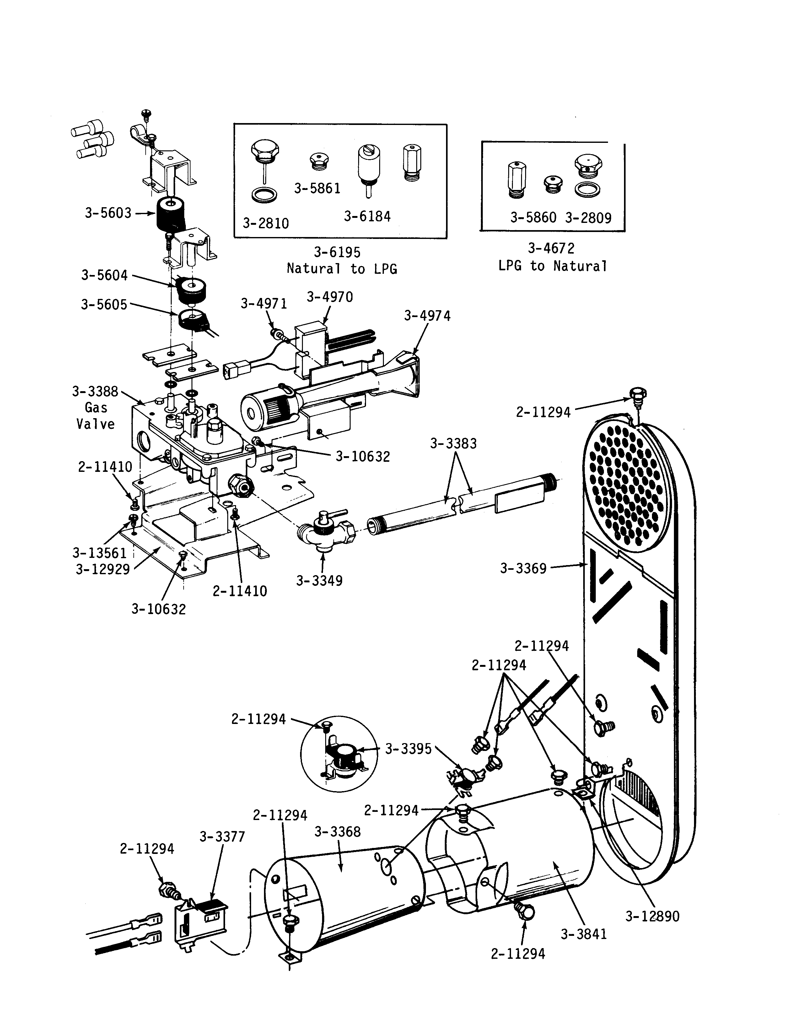 Inlet duct, gas valve, cone & ext. (01)