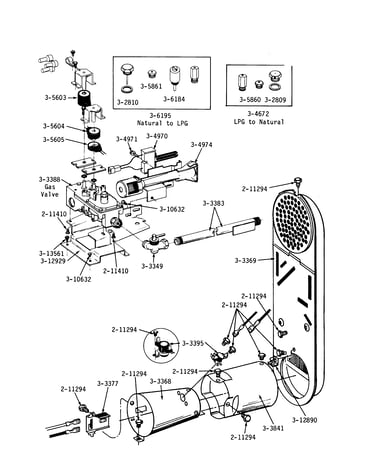 Inlet duct, gas valve, cone & ext. (01)