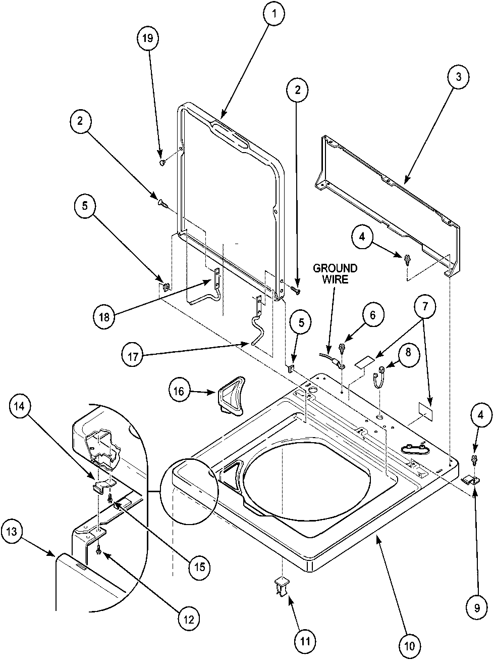 Cabinet top and door