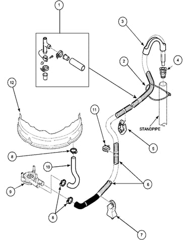 Drain hose and siphon break