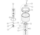 Amana LWA40AW2-PLWA40AW2 agitator, drive bell  and wash tub diagram