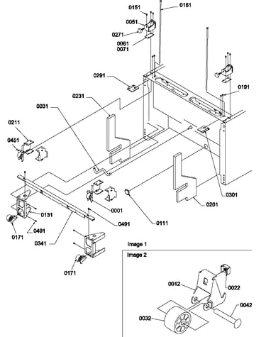 Bottom hinge and roller assy