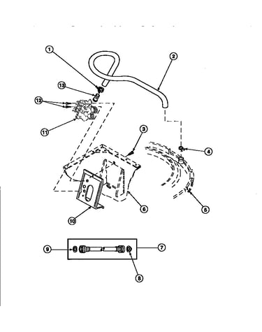 Inlet/fill hose & mixing vlv mtg brkt