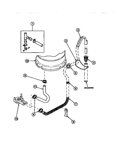 Drain hose and siphon break