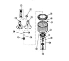 Amana LW8303W2-PLW8303W2B agitator/drive bell/seal kit/tub & hub diagram