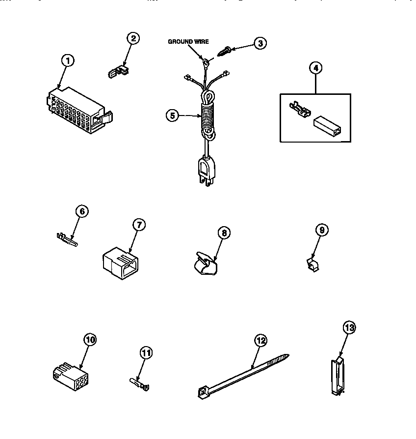 Power cord and terminals