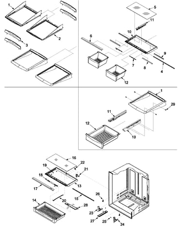 Refrigerator shelving