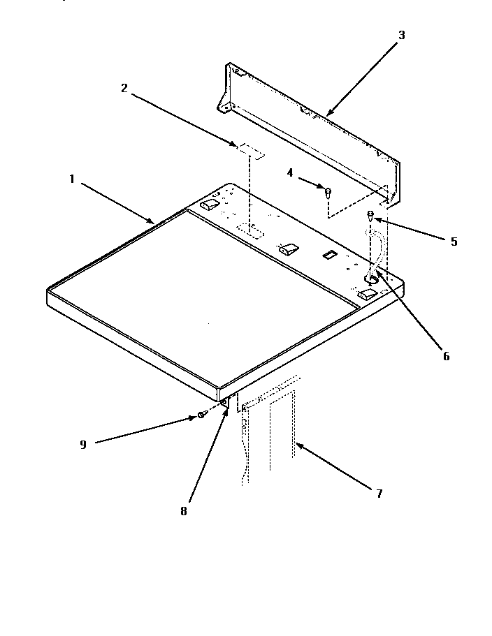 CABINET TOP & CONTROL HOOD REAR PANEL