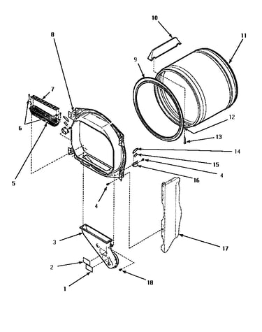 Fr blkhd, air duct, felt seal & cylinder