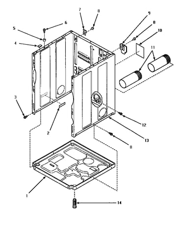 Cabinet, exhaust duct & base