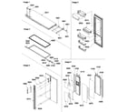 Amana SBDE21VPSE-P1317202WE refrig door & trim and handles diagram