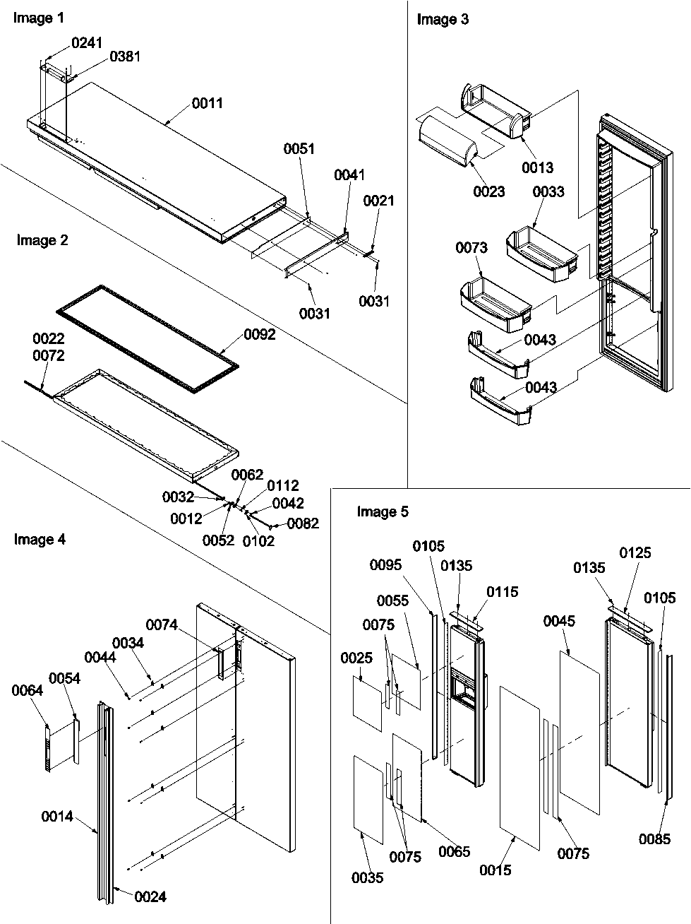 Refrig door & trim and handles