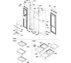 Amana SBDE21VPSE-P1317202WE light, shelves & bottom door closures diagram