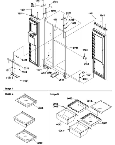 Light, shelves & bottom door closures