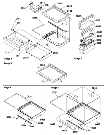 Deli, shelves, crisper assy.