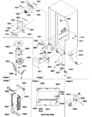 Hinges, drain, rollers & evap assy.
