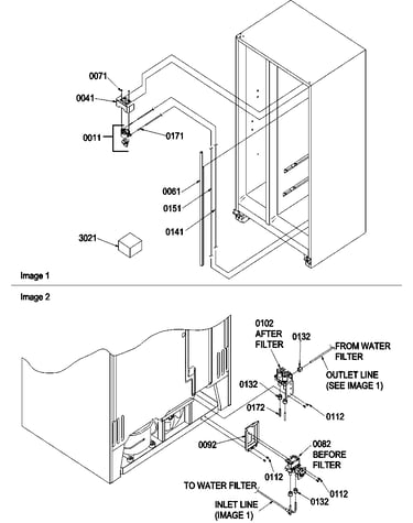 Water filter assy. & water valves