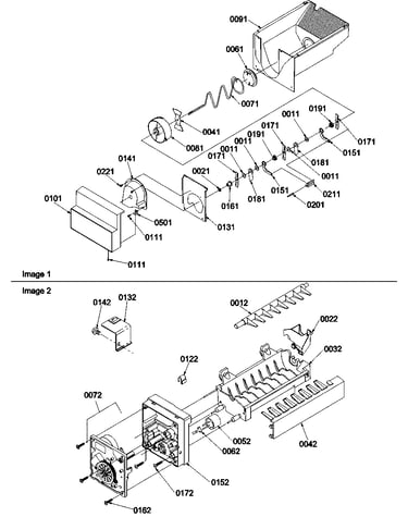 Ice bucket auger & ice maker parts
