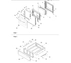 Amana ACF4215AC-PACF4215AC1 oven door and storage drawer diagram