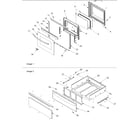 Amana ACF422GAC-PACF422GAC0 oven door and storage drawer diagram