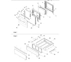 Amana ACF4265AW0-PACF4265AW1 oven door and storage drawer diagram