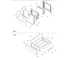 Amana DCF4205AC-PDCF4205AC0 oven door and storage drawer diagram