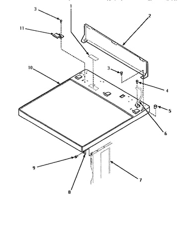 Cabinet top & control hood rear panel