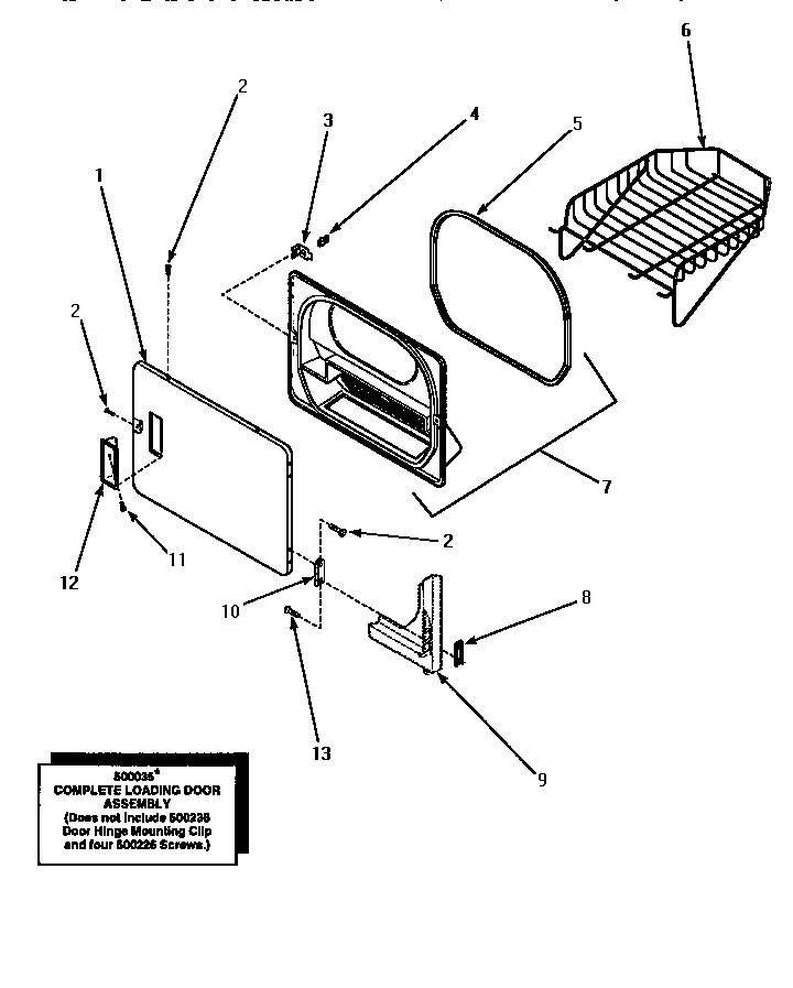 Loading door with drying rack
