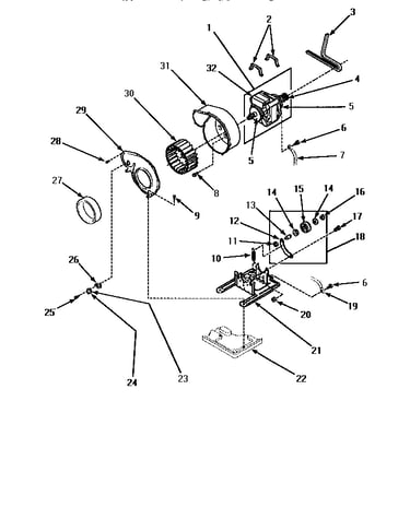 Motor, exhaust fan & belt