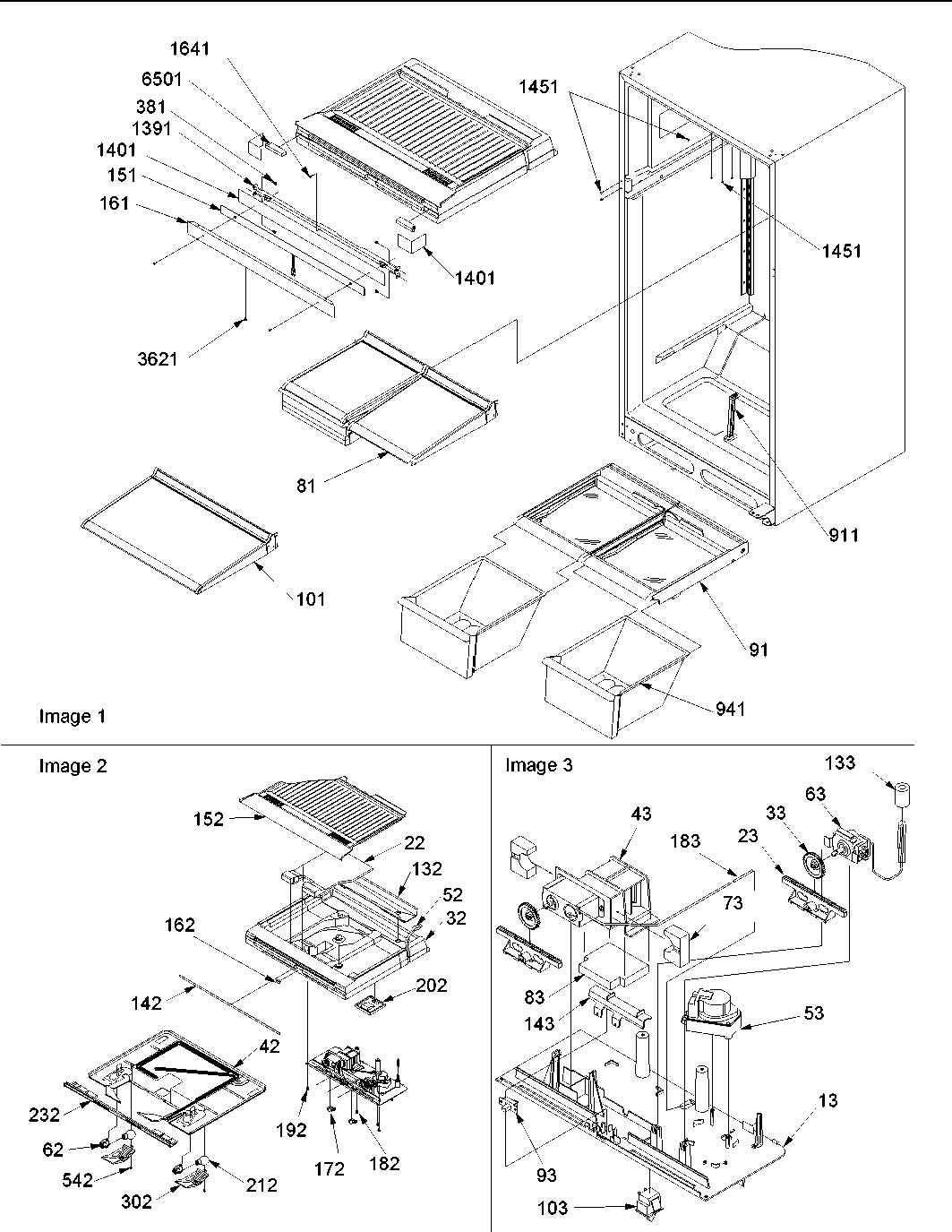 INTERIOR CABINETS & DRAIN BLOCK ASSY