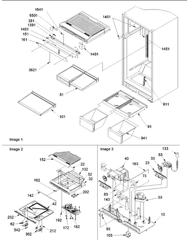 Interior cabinets & drain block assy