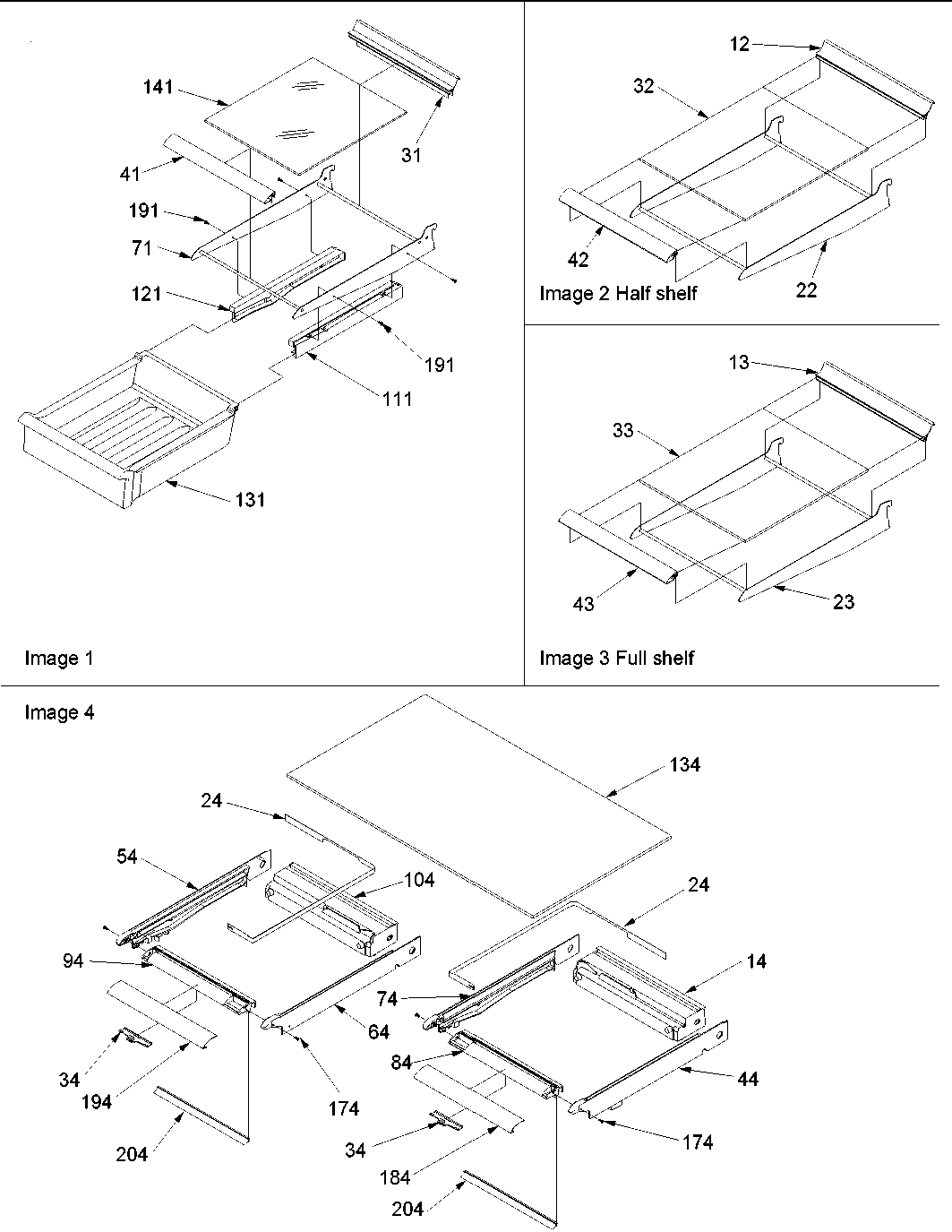 SHELVING & CRISPER FRAME ASSY