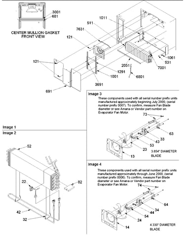 Evaporator & evaporator fan motor assy