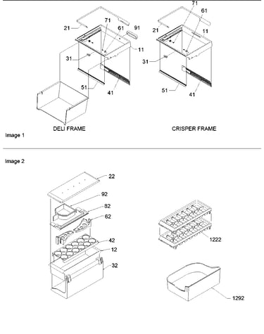 Crisper & deli frame assy