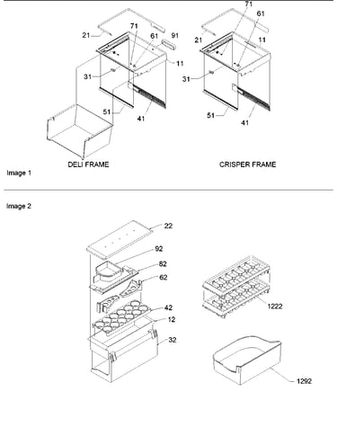 Crisper & deli frame assy