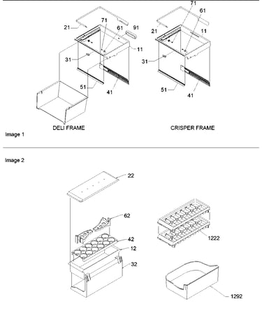 Crisper & deli frame assy
