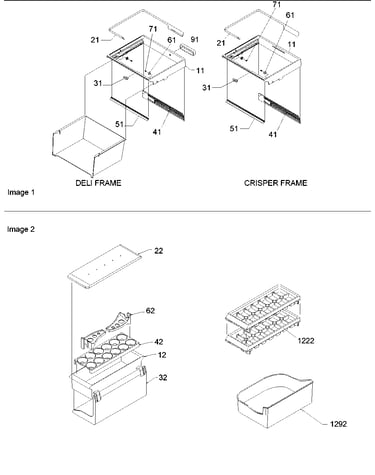 Crisper & deli frame assy