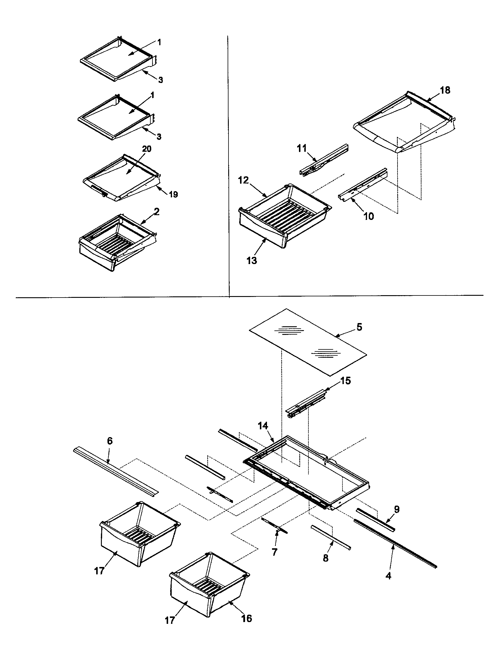 Refrigerator shelving