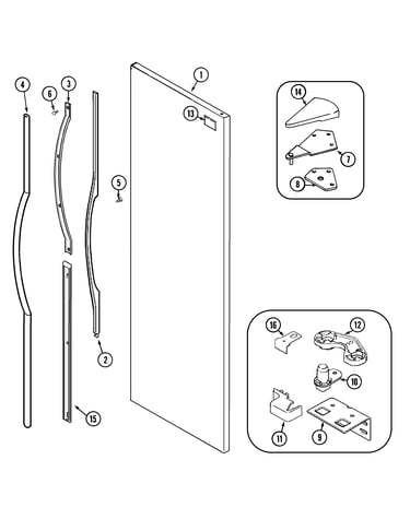 Fresh food outer door (jcb2388ara/b/w)