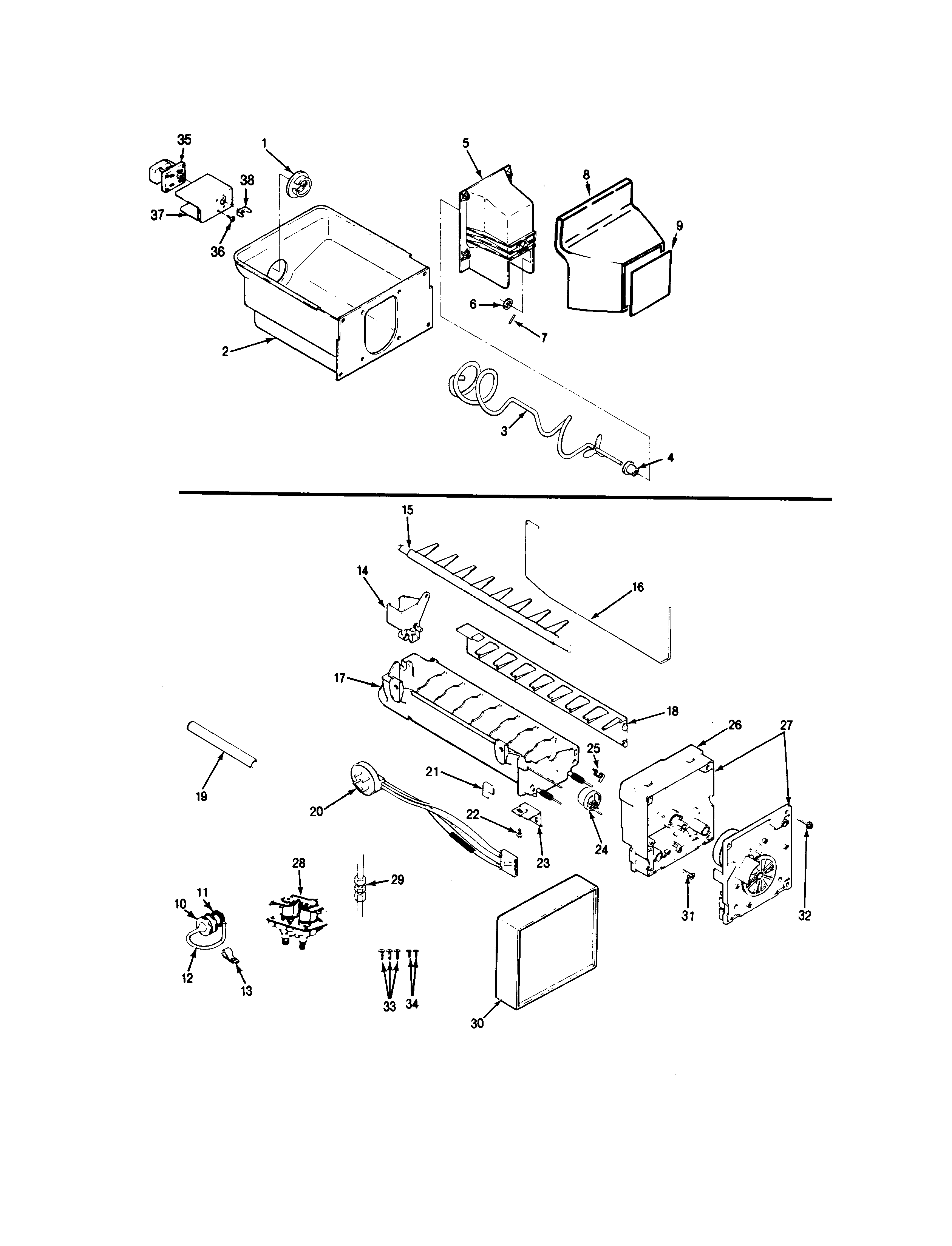 Ice maker & bin
