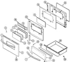 Maytag MER5880BAS door/warming drawer (stl) diagram
