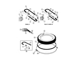 Maytag A882 tub-water inlet & tub cover diagram