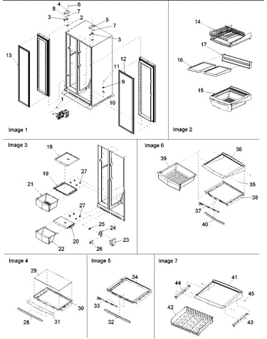 Hinges & refrigerator shelving