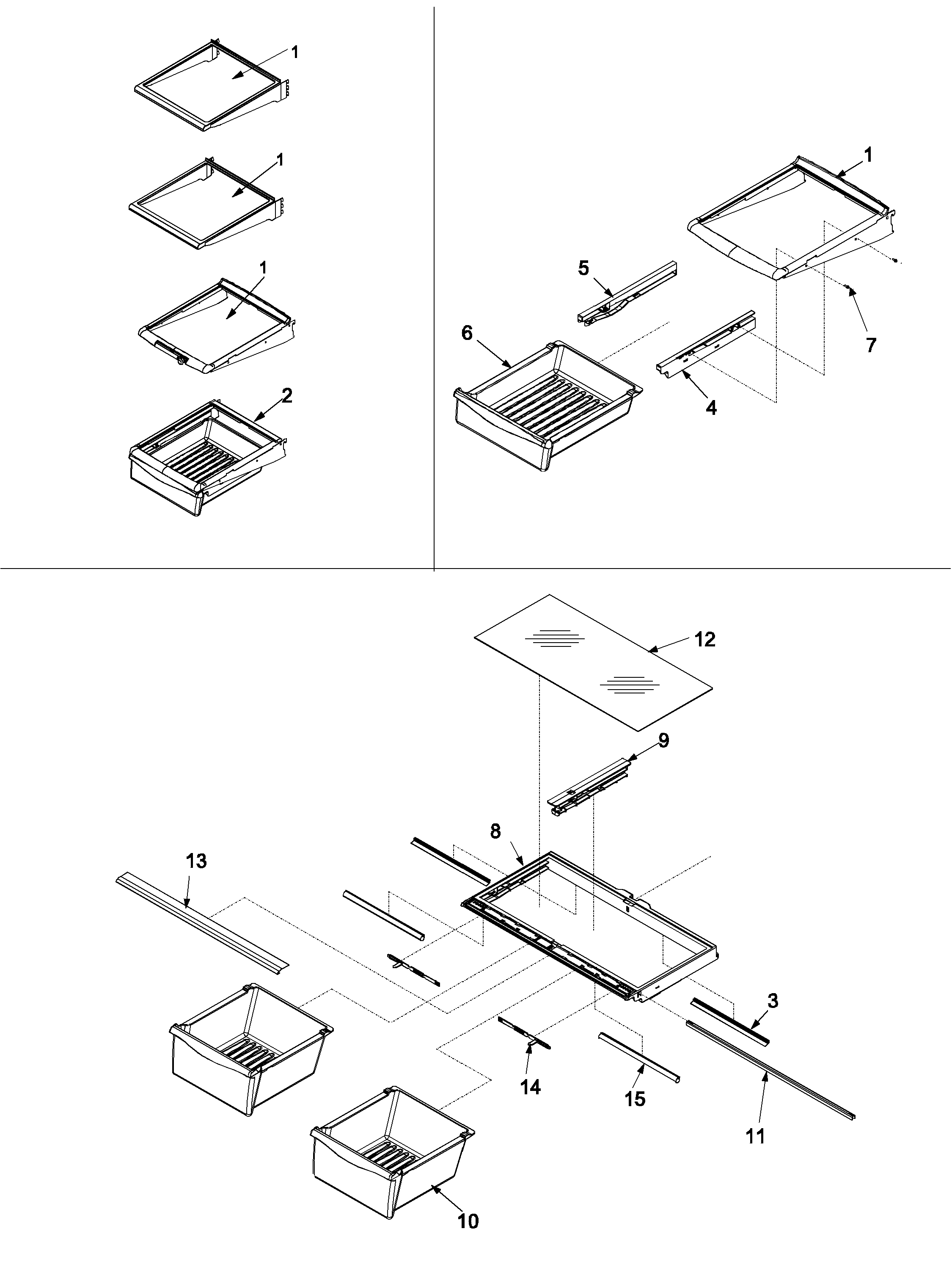 Refrigerator shelving