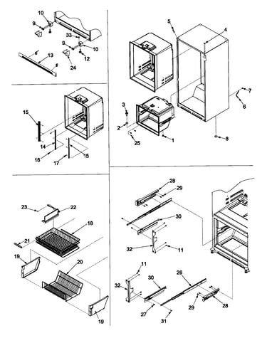 Interior cabinet & freezer shelving