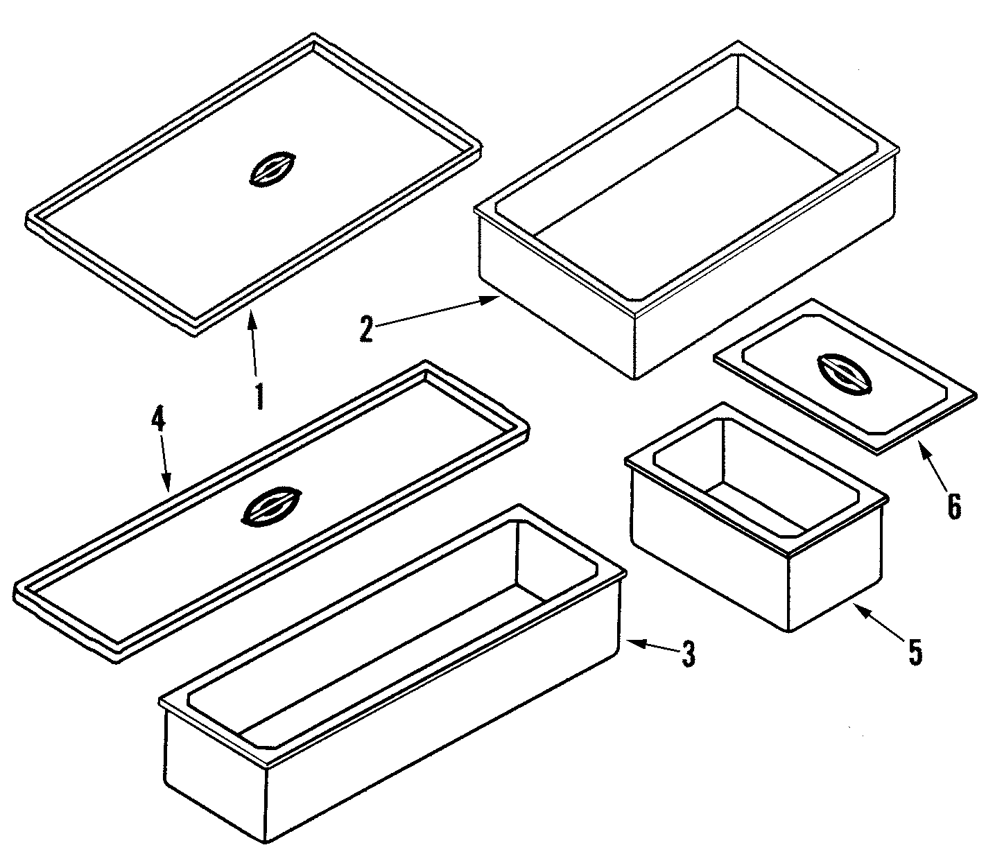 Drawer pans (accessory only)