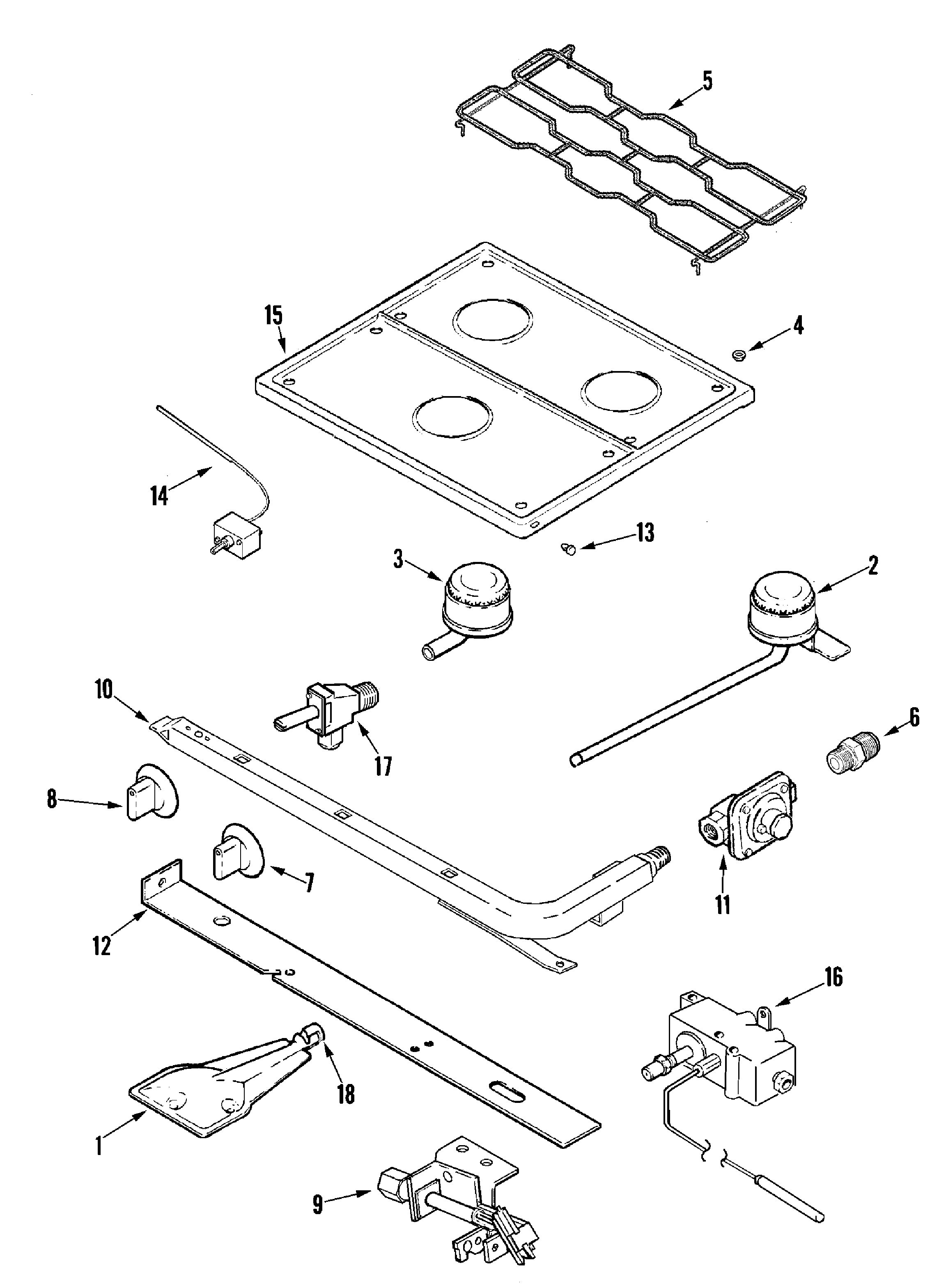Top & gas controls