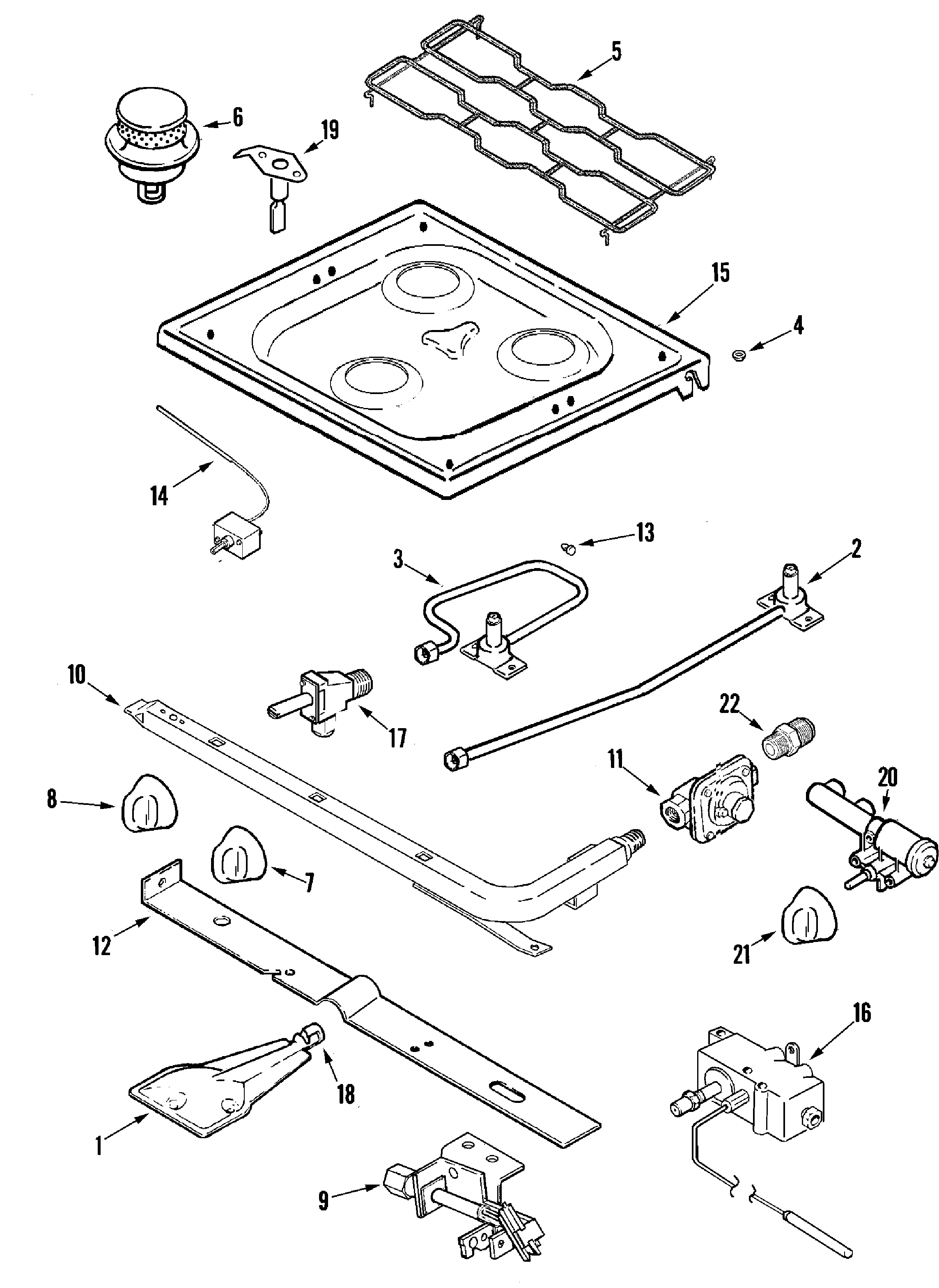 Top & gas controls
