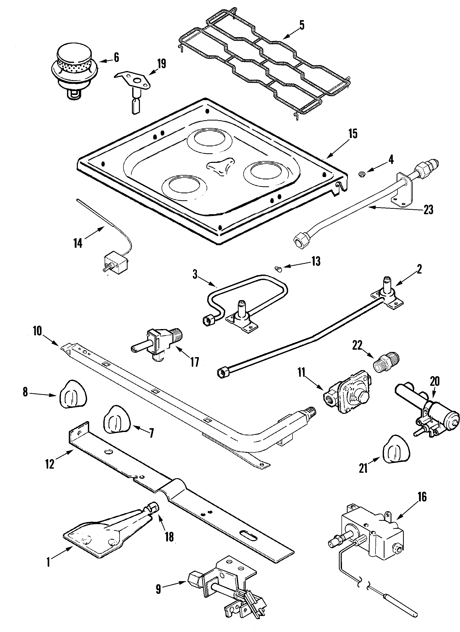 Top & gas controls